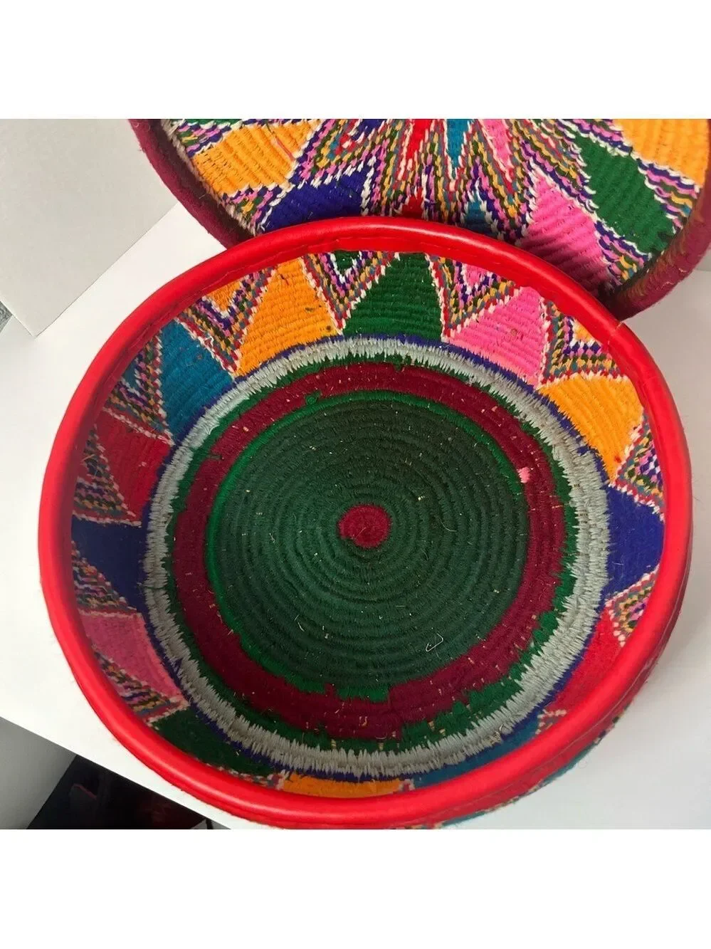 Large Colorful Hand Woven Mesob Ethiopian Serving Basket House Decor Storage